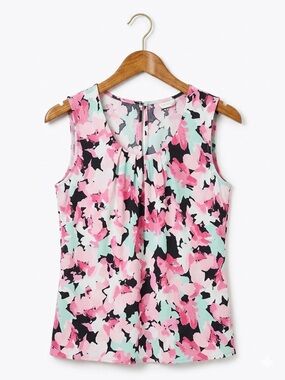 Evan Picone Black Label NWOT Stretchy Sleeveless Floral Blouse